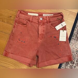 NWT Pilcro and the Letterpress High-Rise Slim Boyfriend Denim Shorts Anthro
